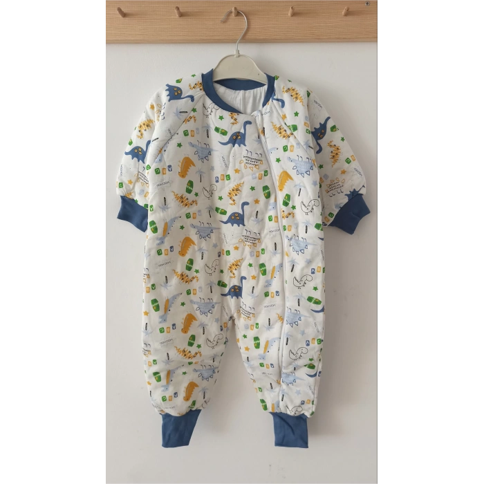 Eterelle Mavi Dinozor Desenli Çocuk Uyku Tulumu