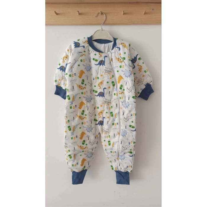 Eterelle Mavi Dinozor Desenli Çocuk Uyku Tulumu