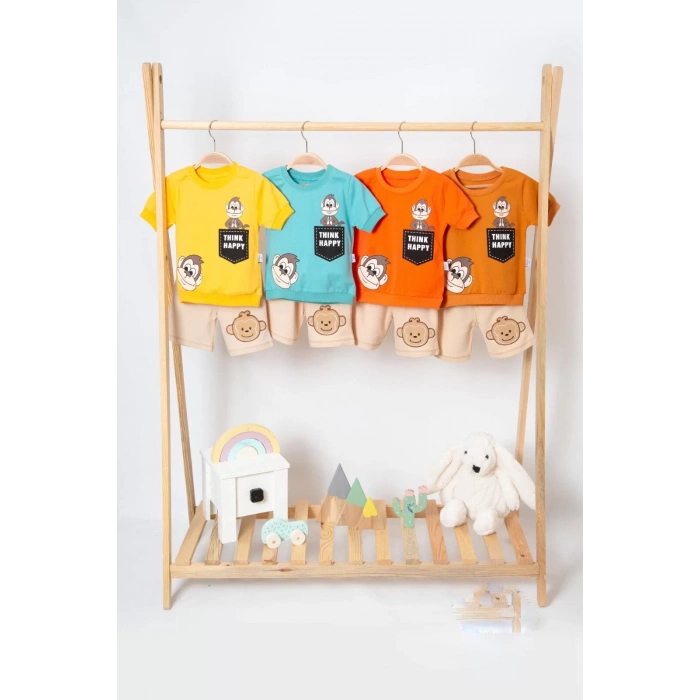 Eterelle Maymun Desenli 2li Erkek Bebek Takım