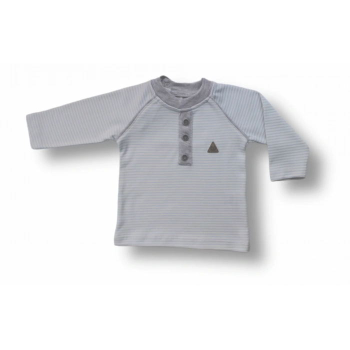 Eterelle 3-6 6-9 9-12 Ay Melanjlı Uzun Kollu Sweatli 2li Erkek Bebek Takımı Mavi