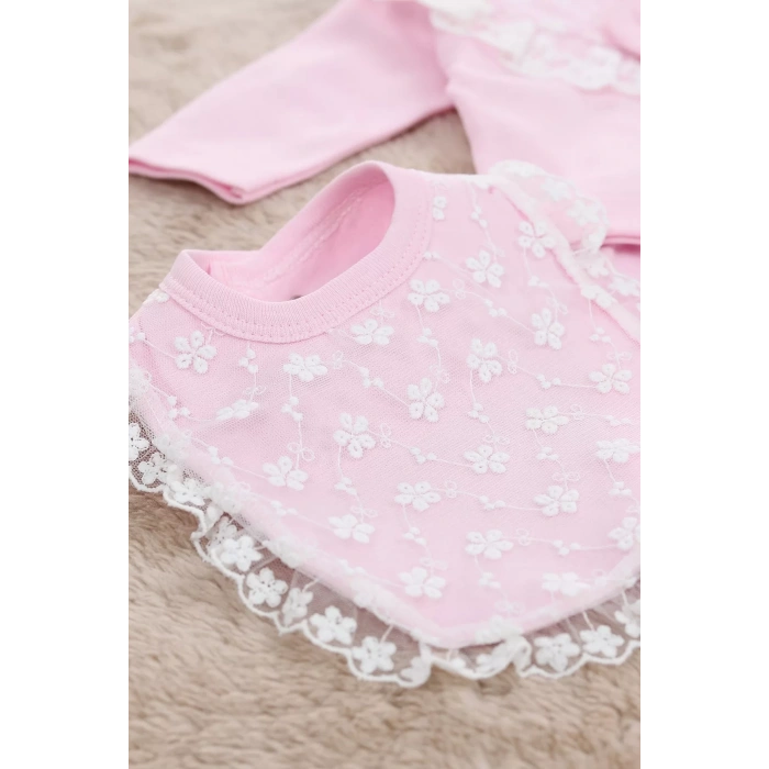 Eterelle Melek Kanatlı % 100 Pamuk 5li Kız Bebek Hastane Çıkış Seti