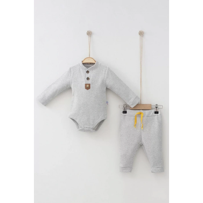 Eterelle New Waffle Çıtlı Düğmeli 2li Mevsimlik Takım