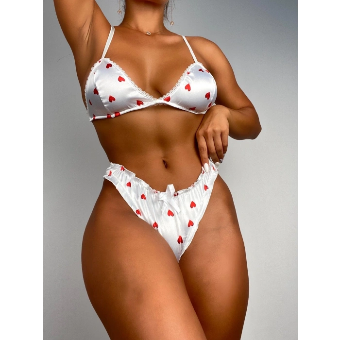 Night Light Kalpli Beyaz Sütyen Takım