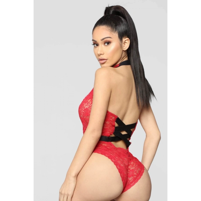 NightLight Boyun ve Bel Kısmı Fiyonklu Babydoll 3209