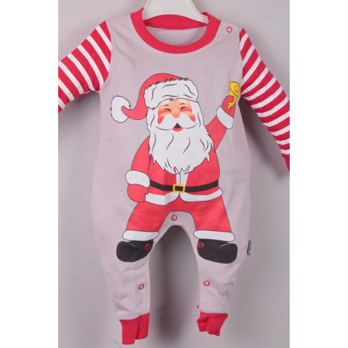 Eterelle Noel Baba Detaylı Bebek Tulum % 100 Pamuk