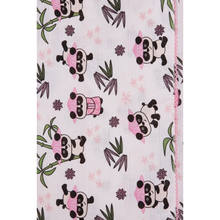 Eterelle Pembe Bambu Desenli 95*120 Müslin Bebek Battaniyesi