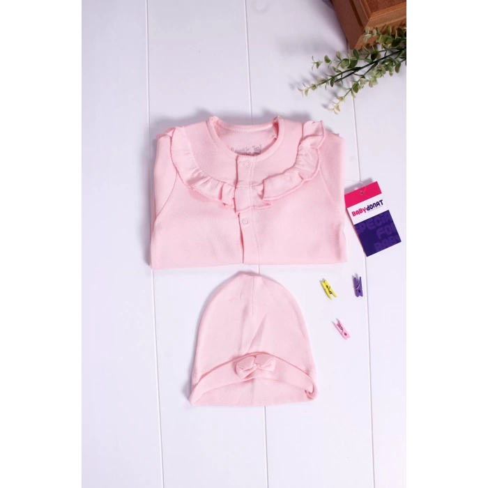 Eterelle Robası Astarlı Fiyonk Şapkalı Kız Bebek Tulum