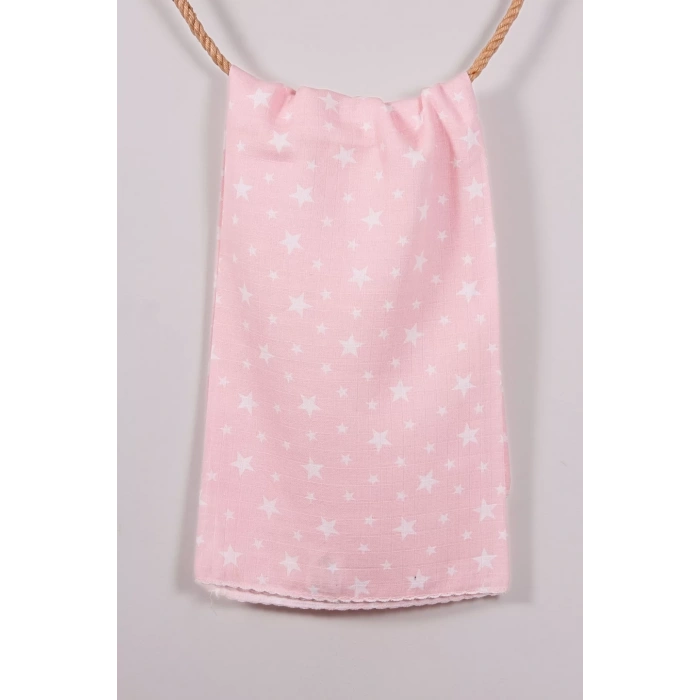 Eterelle Somon Yıldız Desenli 80*80 Müslin Bebek Battaniyesi