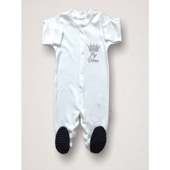 Eterelle Süper Prens Nakışlı  10lu Zıbın Takımı Hastane Çıkışı Lacivert