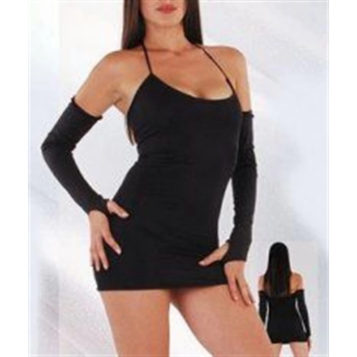 Terry Pau TP060828 Eldivenli Mini Elbise