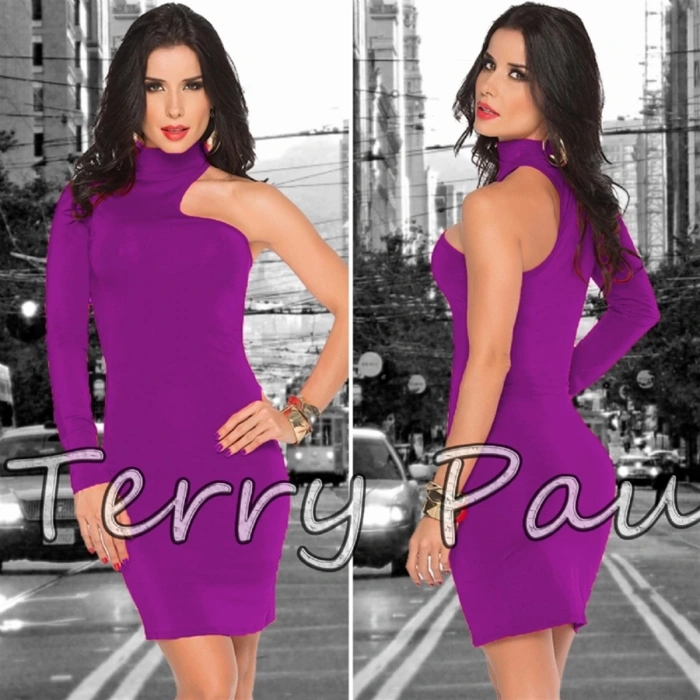 Terry Pau TP101061 Asimetrik Mini Elbise