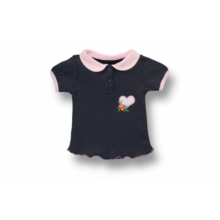 Eterelle 3-6 6-9 9-12 12-18 Ay Uzayın Kalbi Nakışlı Bandanalı Kısa Kollu Sweat 3lü Kız Bebek Takımı Siyah