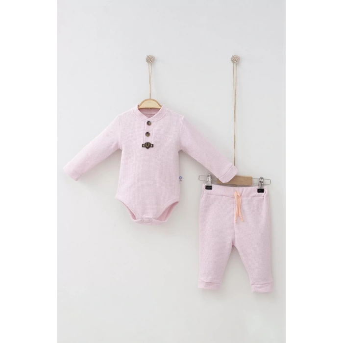 Eterelle Waffle Çıtlı Düğmeli 2li Mevsimlik Takım