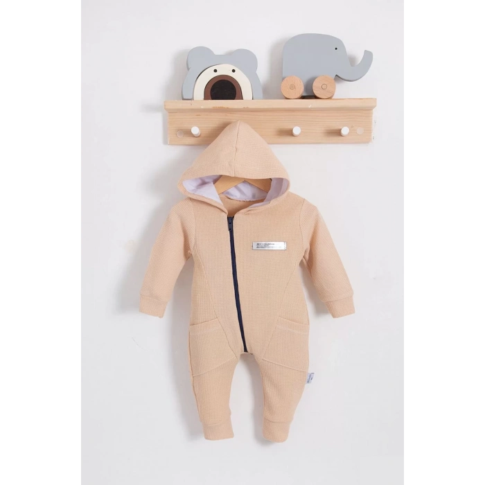 Eterelle Yandan Cepli Fermuarlı % 100 Pamuk Erkek Bebek Tulumu