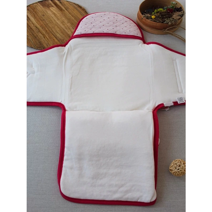 Eterelle Yenidoğan Açılır Kucaklı Fiyonk Detay Ayaklı Kız Bebek Kundak Pembe