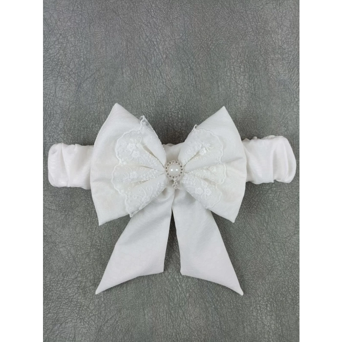 Eterelle Yenidoğan Bambu Taç Nakışlı Delüks Kundak Bebek Battaniyesi Ekru