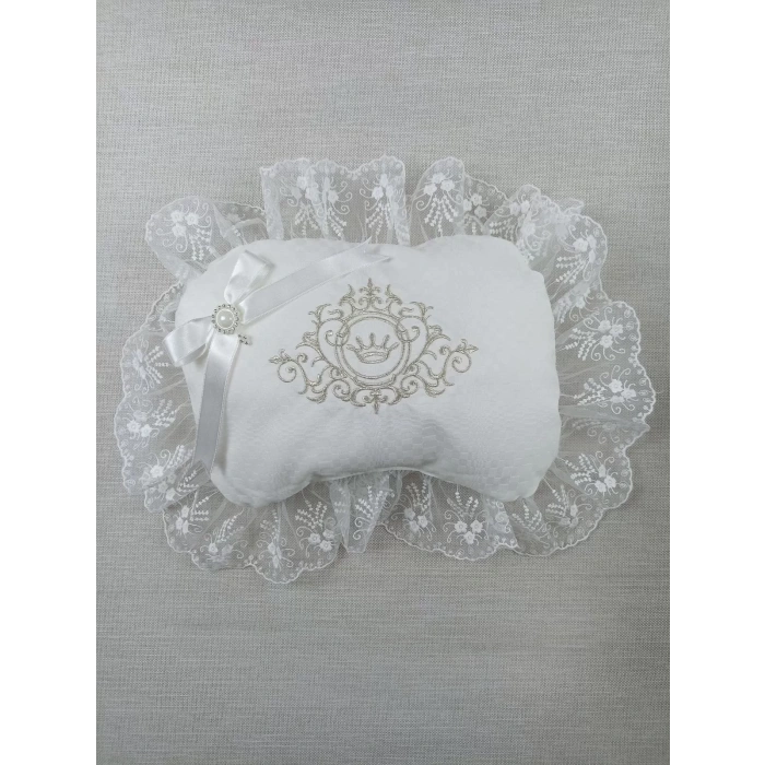 Eterelle Yenidoğan Bambu Taç Nakışlı Kundaklı Trilüks 3lü Alt Açma Seti Ekru