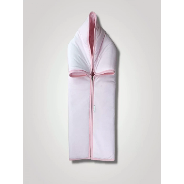 Eterelle Yenidoğan Düz Renk Fermuarlı Kadife Kumaş Kız Bebek Battaniyesi Pembe