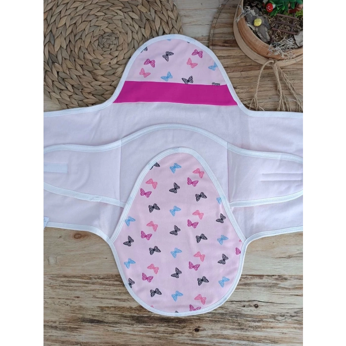Eterelle Yenidoğan İlk Baharın Ceylanı Nakışlı Çıt Çıt Kapama Bebek Kundak Pembe