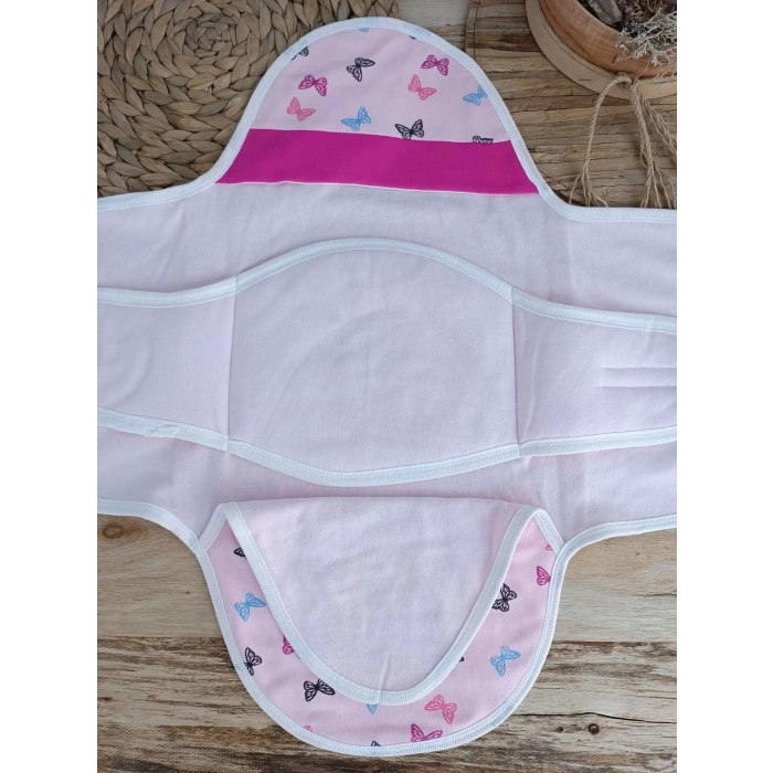 Eterelle Yenidoğan İlk Baharın Ceylanı Nakışlı Çıt Çıt Kapama Bebek Kundak Pembe