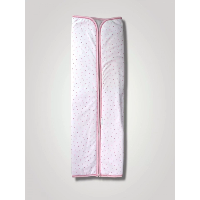 Eterelle Yenidoğan Kalp Baskılı Fermuarlı Kadife Bebek Battaniyesi Pembe