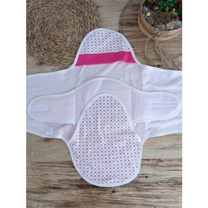 Eterelle Yenidoğan Mutlu Fil Ailesi Nakışlı Çıt Çıt Kapamalı Bebek Kundak Fuşya