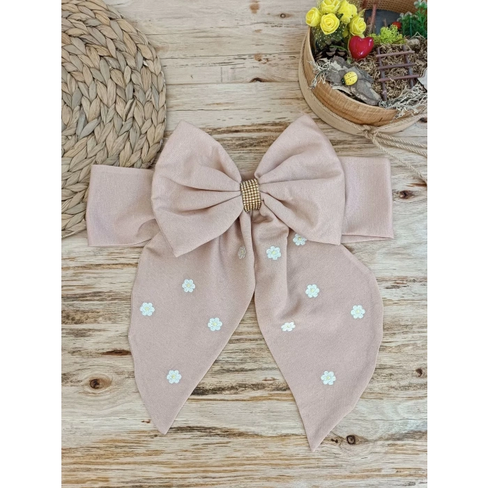 Eterelle Yenidoğan Papatya Desenli Trilüks Unisex Kundak Bebek Battaniyesi Kahverengi