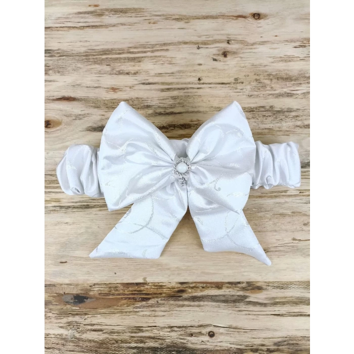 Eterelle Yenidoğan Pırıltı Taç Nakışlı İnci Delüks Kundak Bebek Battaniyesi Ekru