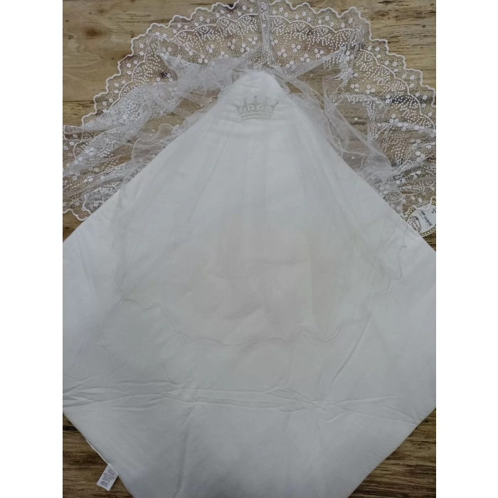Eterelle Yenidoğan Sahra Taç Lucky Baby Nakışlı Kumru Kundak Bebek Battaniyesi Ekru