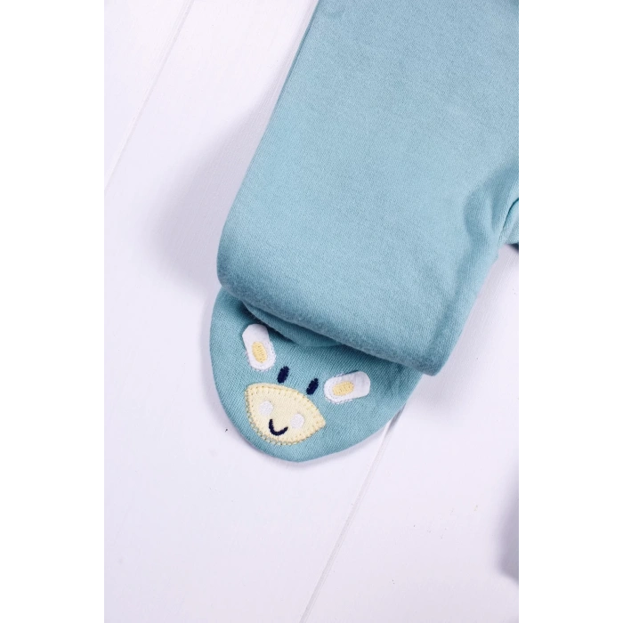 Eterelle Zürafa Nakışlı Erkek Bebek 4lü Tulum Seti