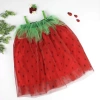 Eterelle 2-3-4 Yaş Askılı Çilek Kostüm Kız Çocuk Elbise Kırmızı