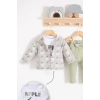 Eterelle Elma Desenli Ceketli 3lü Kız Bebek Takımı