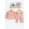 Eterelle Fisto Detaylı Pamuklu 2li Kız Bebek Takımı