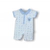 Eterelle 6-9 9-12 12-18 Ay Galaksi Baskılı Çıtçıtlı Kısa Kollu Erkek Bebek Tulumu Mavi