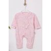 Eterelle Kelebek Nakışlı % 100 Pamuk Ayaklı Kız Bebek Tulumu