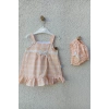 Eterelle Kız Bebek Askılı Kareli Külotlu Bebek Elbisesi