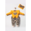Eterelle Leopar Desenli Fiyonklu % 100 Pamuk Kız Bebek Tulum