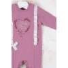 Eterelle Love Kalp Nakışlı % 100 Pamuk Kız Bebek Tulumu