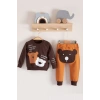 Eterelle No Problem Yazılı Bear Desenli 2li Erkek Bebek Takımı