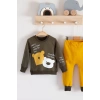 Eterelle No Problem Yazılı Bear Desenli 2li Erkek Bebek Takımı