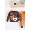 Eterelle No Problem Yazılı Bear Desenli 2li Erkek Bebek Takımı