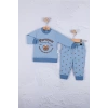 Eterelle Persona Bear Nakışlı % 100 Pamuk 2li Erkek Bebek Takım