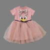 Eterelle 1-2-3 Yaş Payet Fiyonk Tokalı Ördek Nakışlı Astarlı Kız Bebek Tütü Elbisesi Pudra