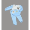 Eterelle 1-2-3 Yaş Sallanan Balık Nakışlı Kuzu Kumaş Sweat Pantolon Uzun Kollu Kız Erkek 2 Li Takımı Mavi