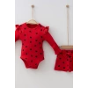 Eterelle Şortlu Kalp Desenli 2li Kız Bebek Takımı