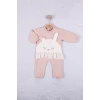 Eterelle Tavşan Nakışlı Güpürlü % 100 Pamuk Kız Bebek Tulum