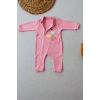 Eterelle 3-6 18-24 24-36 Ay Uçan Balonlar Nakışlı Ef Boy Fermuarlı Kız Bebek Tulumu Pembe