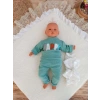 Eterelle Yenidoğan Wool Yün Kumaş Taç Nakışlı Güpür Duvaklı Fiyonk Prizma Taş Unisex Kundak Bebek Battaniyesi Bej