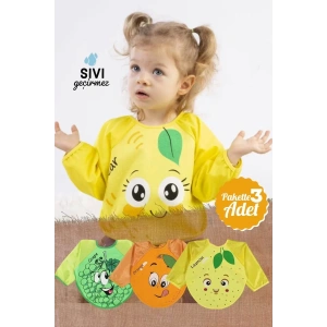 Eterelle 3 Adet Giyilebilir Meyve Desenli Kollu Önlük