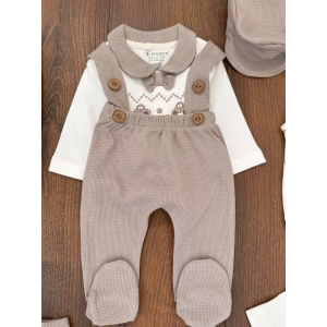 Eterelle Araba Desenli Papyonlu 10 Parça Erkek Bebek Hastane Çıkışı Kutulu %100 Pamuk